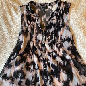 INC shear shell top with rhinestone buttons